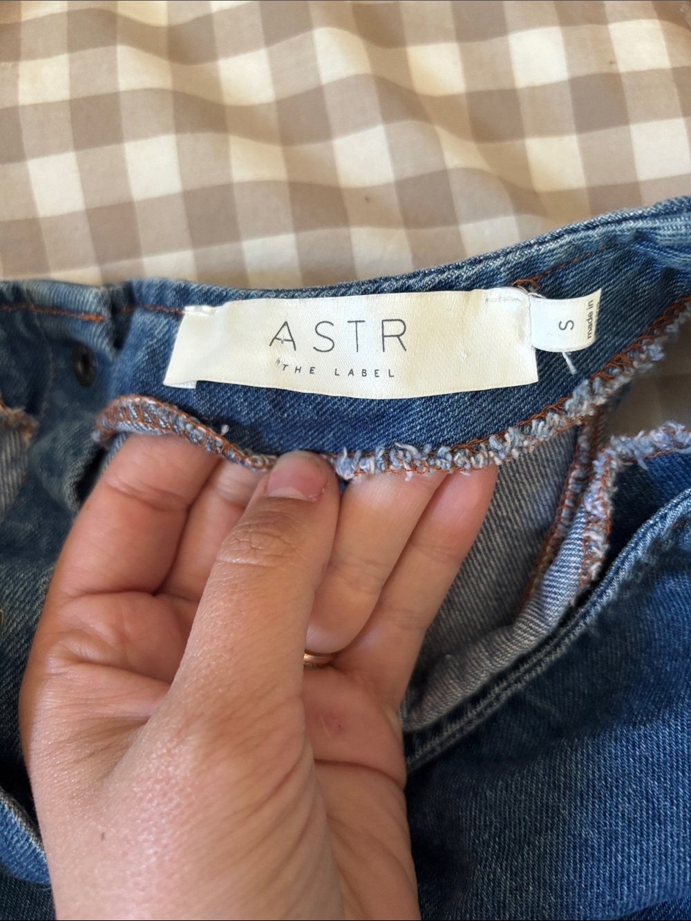 ASTR the label | denim button up back frayed edge tank - Picture 6 of 7